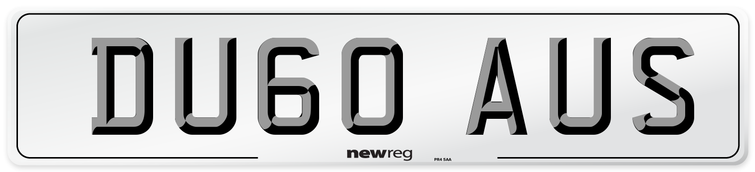DU60 AUS Number Plate from New Reg